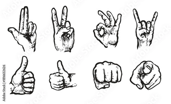Obraz  hand gesture collection