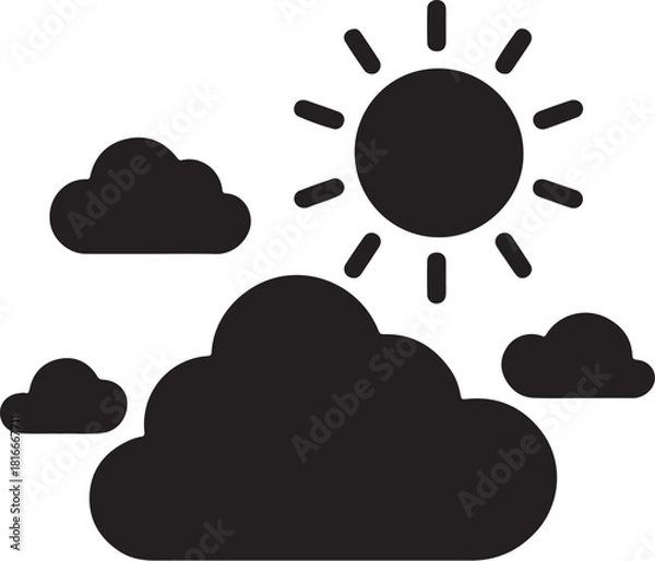 Fototapeta Weather icons set for forecast and web design