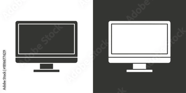 Fototapeta computer display icon. flat screen computer monitor desktop display icon symbol
