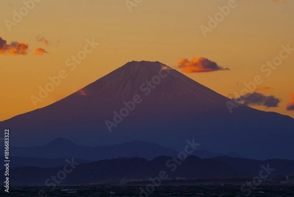 Obraz 夕暮れの富士