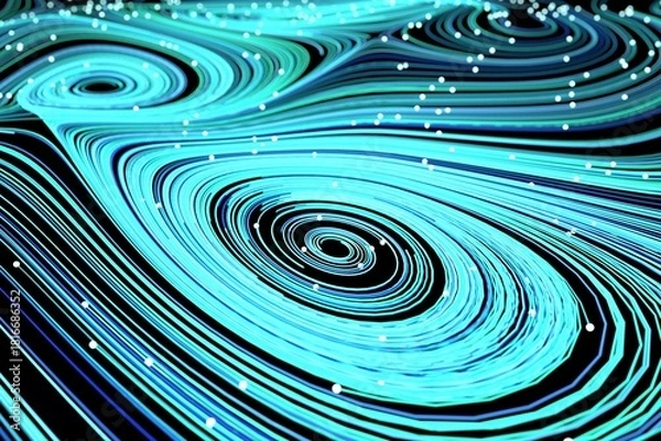 Obraz Swirling Light Lines with Glowing Particles
