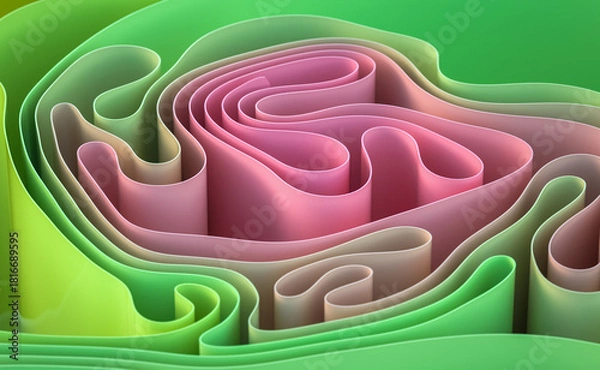 Obraz Abstract colorful curved shapes