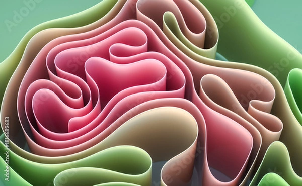 Obraz Abstract colorful curved shapes