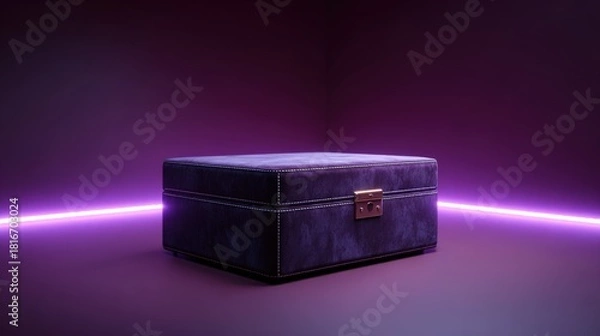 Obraz A luxurious watch box placed on a clean studio surface illuminated by cinematic key lighting.