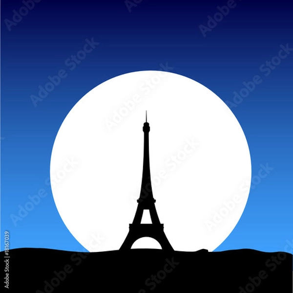 Fototapeta eiffel tower on the moon