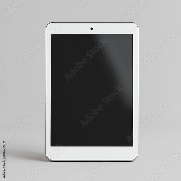 Fototapeta High-Resolution Rendered Computer Tablet Device Isolated On Plain Background For Versatile Use.