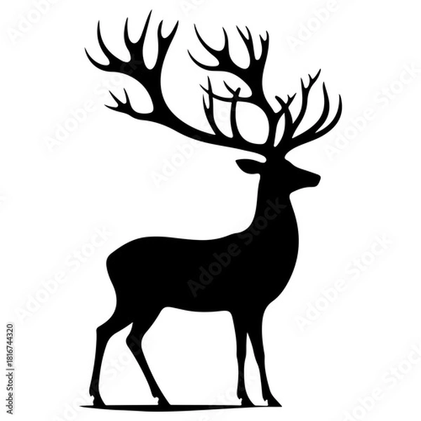 Obraz deer silhouette vector illustration
