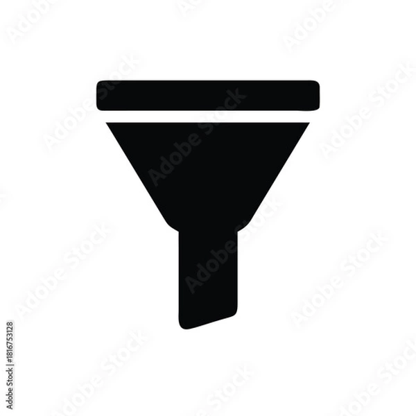Obraz Silhouette Icon of Funnel Illustration on White Background
