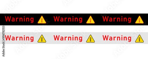 Fototapeta Set of warning tapes with yellow and black stripes isolated on a transparent background  for police, accidents, construction