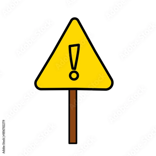 Fototapeta Yellow warning stand sign icon design
