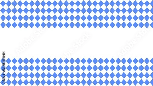 Obraz Blue and White Diamond Pattern Border Design for Decorative Use