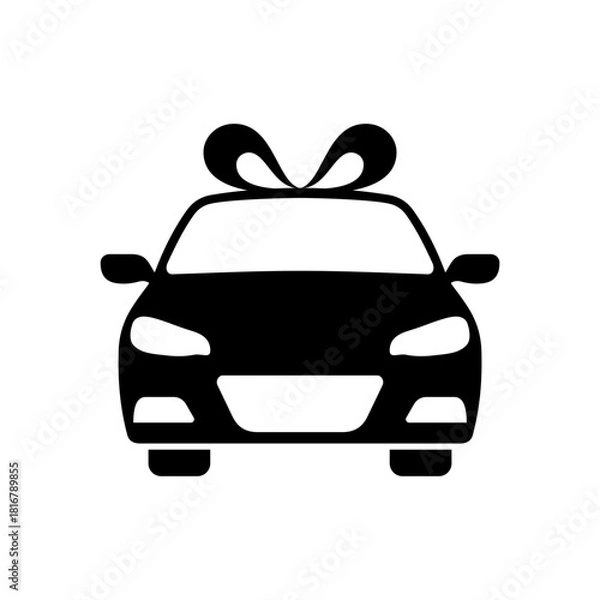 Obraz Gift car icon silhouette vector design