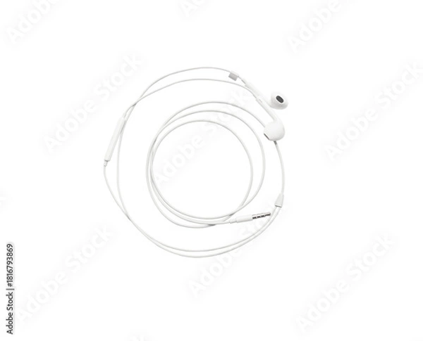 Obraz White modern headphones isolated on white background. Copy space