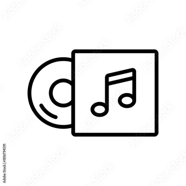 Fototapeta music cassette icon line vector design