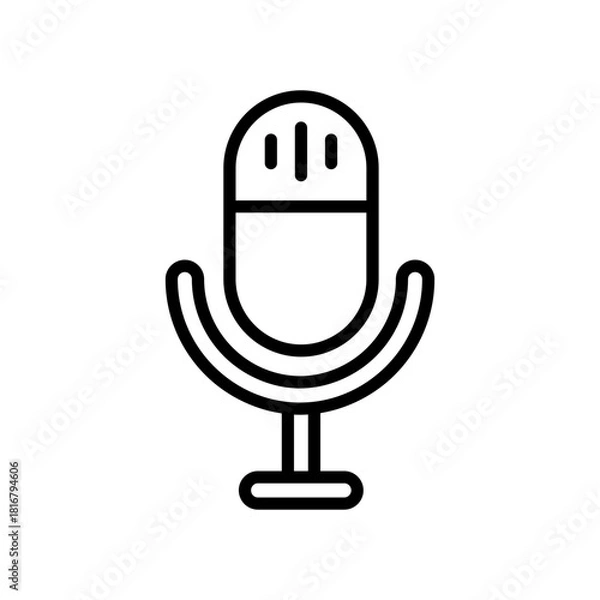 Fototapeta Microphone icon line vector design