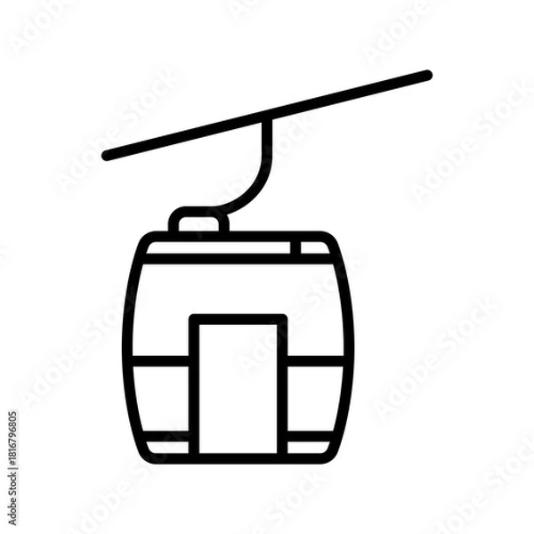 Fototapeta cable car icon line vector design