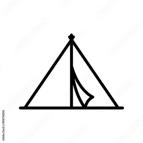 Obraz tent camping icon line vector design