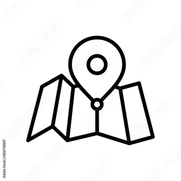 Obraz Map icon line vector design