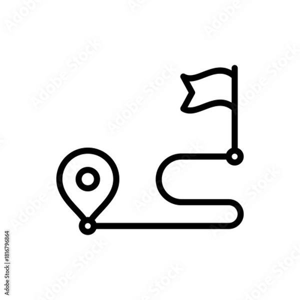 Obraz Road route icon line vector design