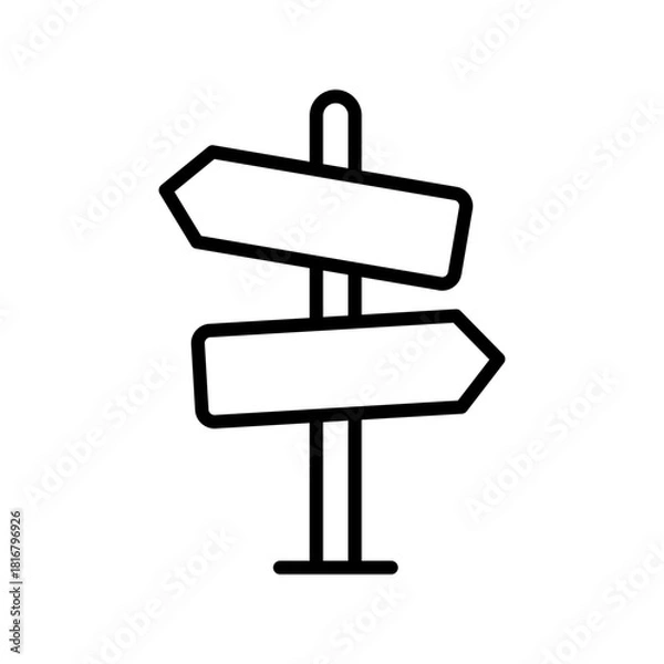 Obraz Directional sign icon line vector design