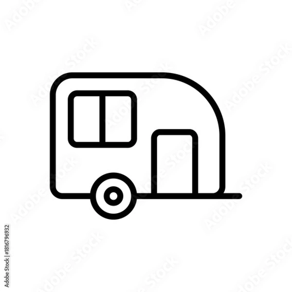 Fototapeta Caravan icon line vector design