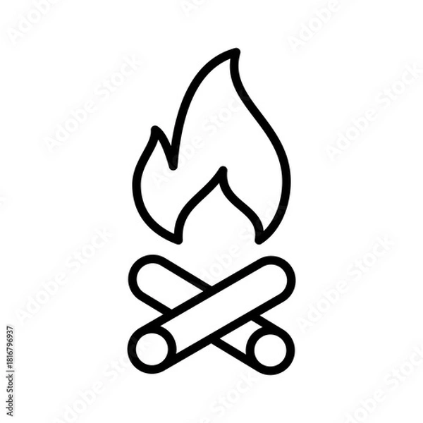 Obraz Campfire icon line vector design