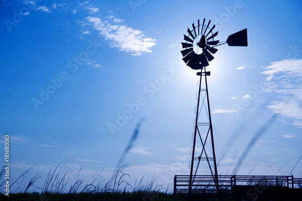 Fototapeta Windmill with blue sky