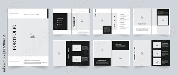 Obraz Minimalist Portfolio Brochure Layout Template – Modern Clean Design for Architecture, Branding & Creative Projects