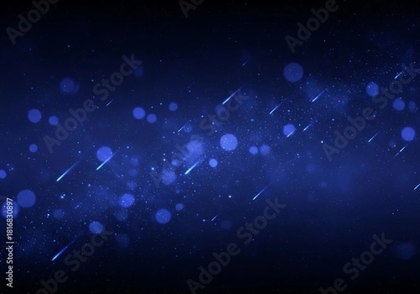 Obraz Stunning dark blue abstract space background with shooting stars effect