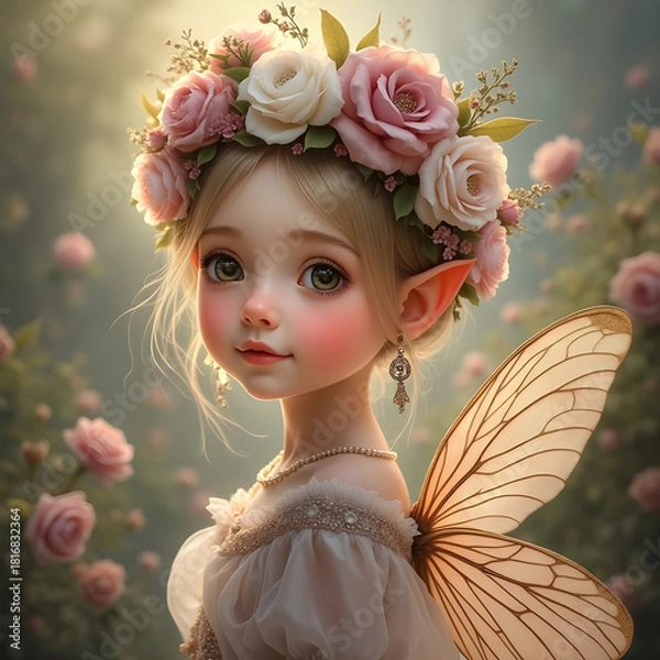 Obraz little cute roses fairy