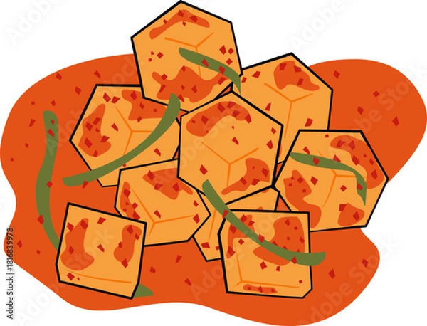 Obraz 깍두기 김치 일러스트레이션