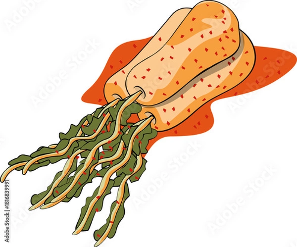Obraz 총각 김치 일러스트레이션