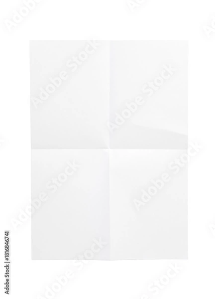 Obraz Blank White Paper Sheet With Subtle Creases For Minimal Studio Backgrounds