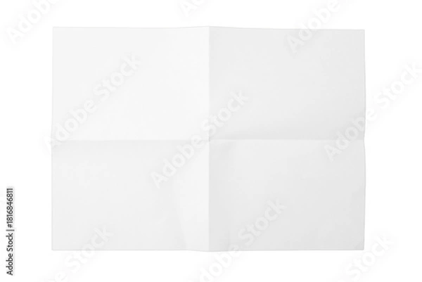 Obraz Blank White Paper Sheet With Gentle Folds—Minimal Flatlay For Office, Design, Or Mockup