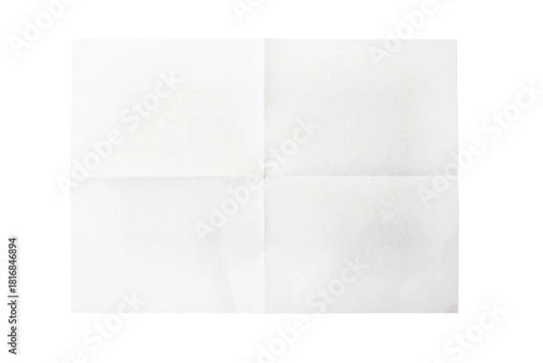 Fototapeta Minimal White Paper Sheet on Plain White Background for Studio Mockups and Design Projects