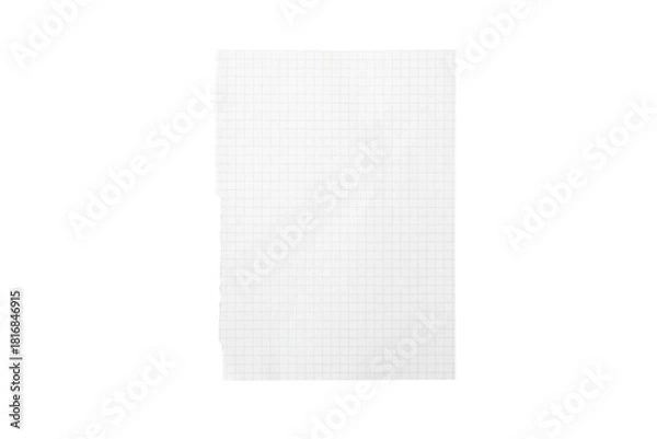 Fototapeta Graph Paper Sheet On White Background, Grid Paper For Notes, Drafting, And School Use