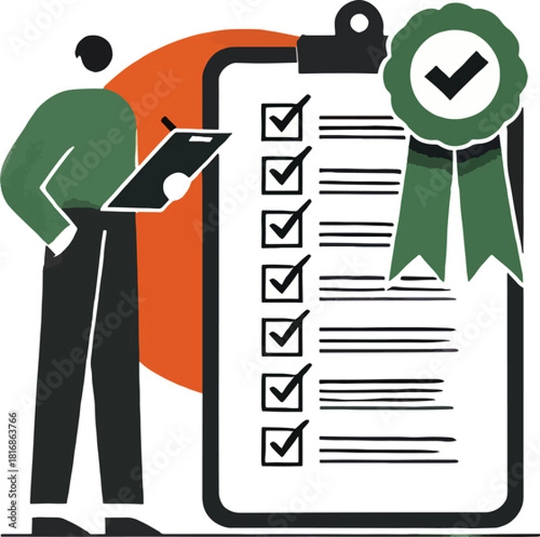 Fototapeta A man with checklist concepts