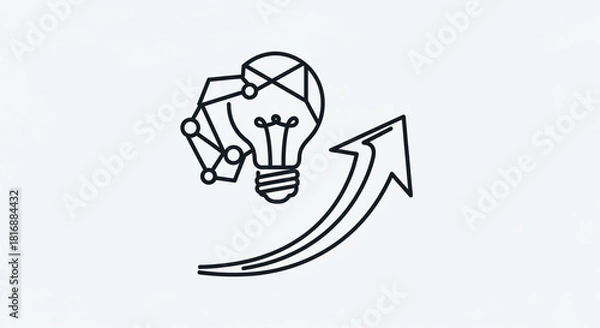 Obraz Boost your business with bright ideas and rising trends visualized with this dynamic upward arrow and lightbulb concept, perfect for innovation and growth strategies