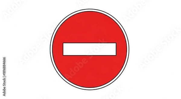 Obraz Bright red no entry sign warns of restricted access and safety, perfect for educational materials and traffic safety campaigns, clear and concise design