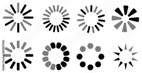 Obraz circular loading spinner progress icon set