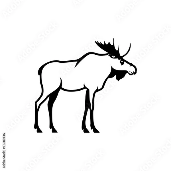 Fototapeta vector moose silhouette