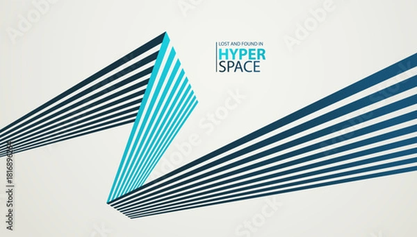 Obraz Perspective 3D lines in dynamic motion vector abstract background, optical illusion of speed and force, aggressive and insane wallpaper, modern graphics.