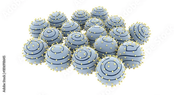 Fototapeta Spherical structures in a group detailed and intricate design.