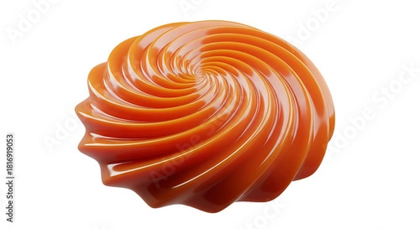 Fototapeta Swirling orange spiral design a captivating visual element.