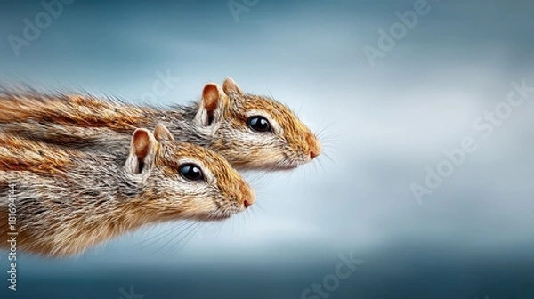 Fototapeta Two chipmunks side-by-side
