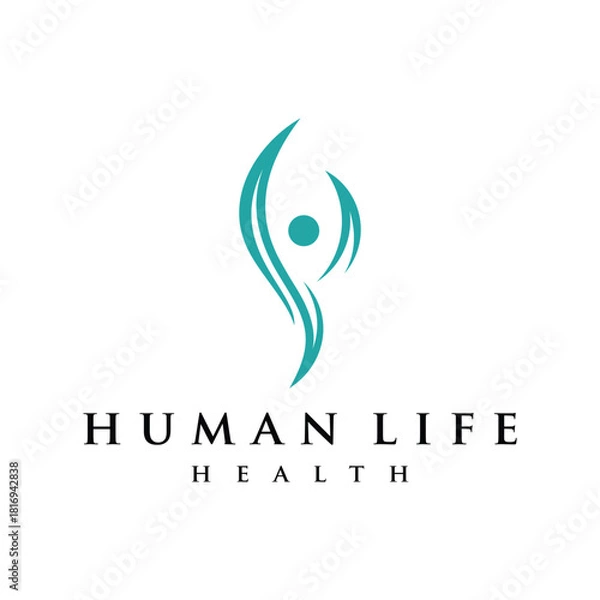 Obraz simple human people logo design vector template