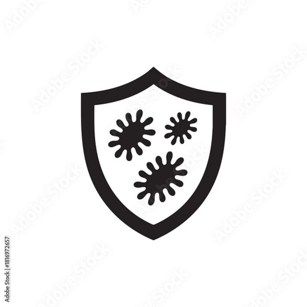 Fototapeta Shield Protection Against Germs and Bacteria Icon Vector
