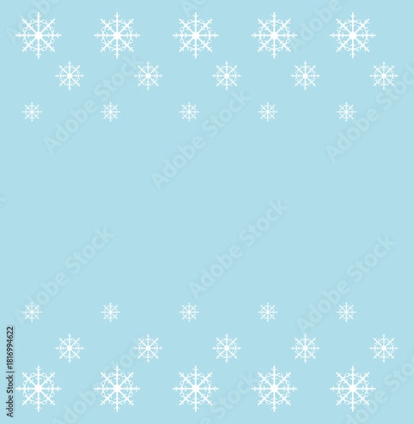 Fototapeta Snowflake pattern on a light blue background
