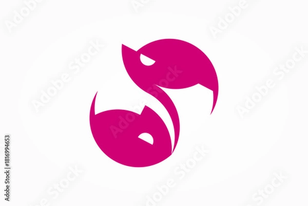 Fototapeta Flamingo Mice Logo