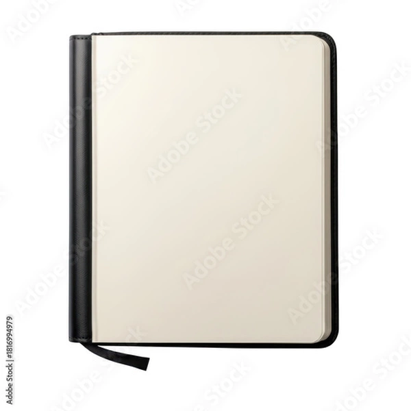 Obraz Closed notebook with blank pages isolated on transparent background